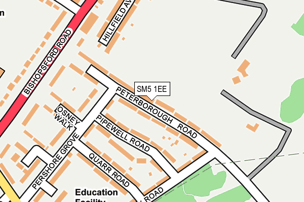 SM5 1EE map - OS OpenMap – Local (Ordnance Survey)