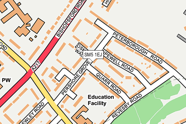 SM5 1EJ map - OS OpenMap – Local (Ordnance Survey)