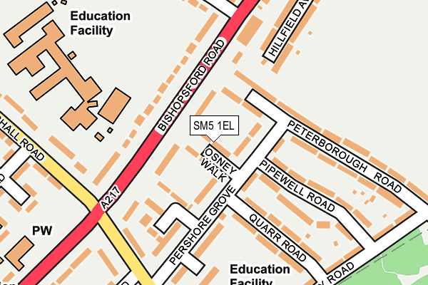 SM5 1EL map - OS OpenMap – Local (Ordnance Survey)