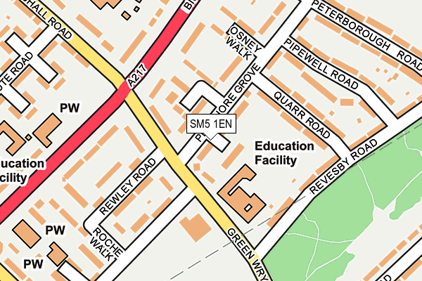 SM5 1EN map - OS OpenMap – Local (Ordnance Survey)