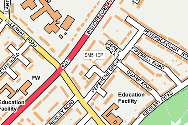 SM5 1EP map - OS OpenMap – Local (Ordnance Survey)