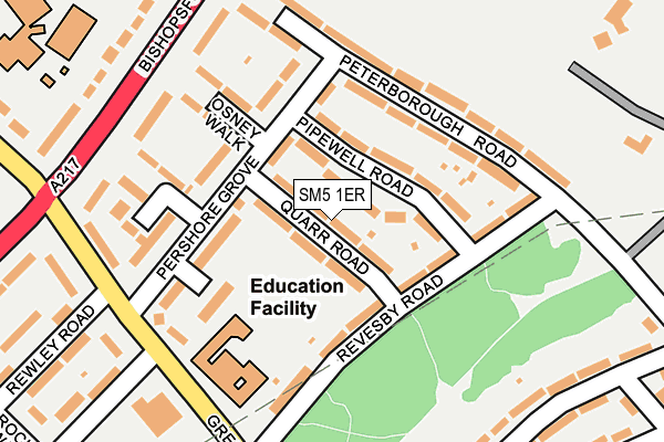 SM5 1ER map - OS OpenMap – Local (Ordnance Survey)