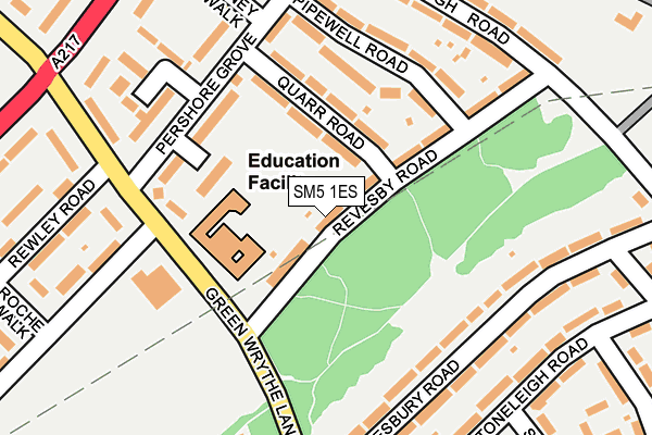 SM5 1ES map - OS OpenMap – Local (Ordnance Survey)