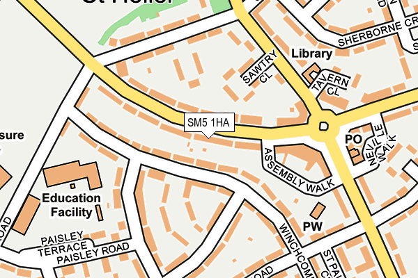 SM5 1HA map - OS OpenMap – Local (Ordnance Survey)