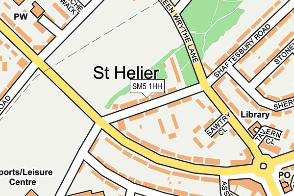 SM5 1HH map - OS OpenMap – Local (Ordnance Survey)