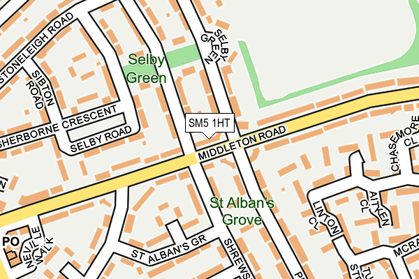 SM5 1HT map - OS OpenMap – Local (Ordnance Survey)