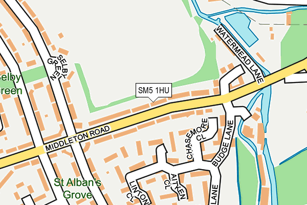 SM5 1HU map - OS OpenMap – Local (Ordnance Survey)