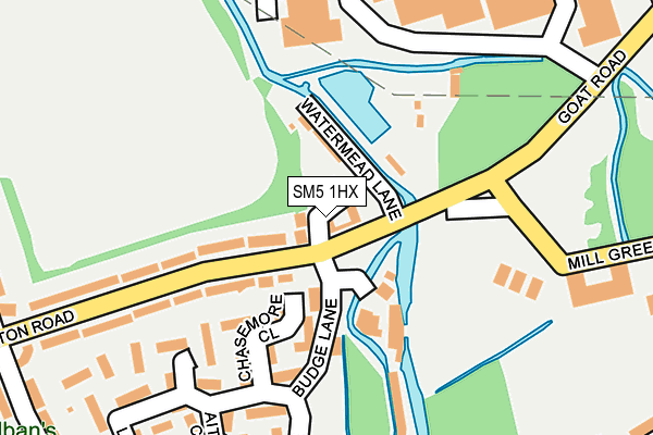 SM5 1HX map - OS OpenMap – Local (Ordnance Survey)