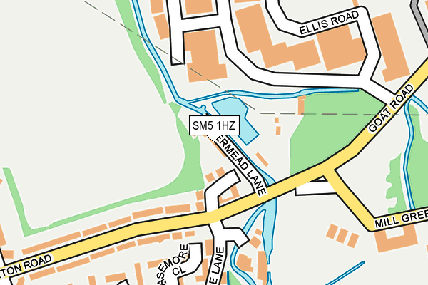 SM5 1HZ map - OS OpenMap – Local (Ordnance Survey)