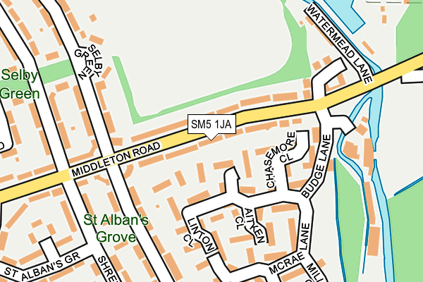 SM5 1JA map - OS OpenMap – Local (Ordnance Survey)