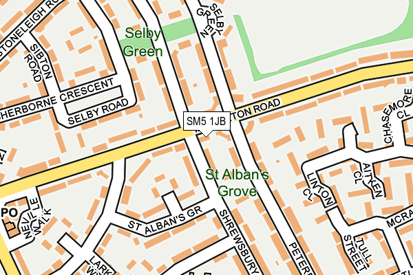 SM5 1JB map - OS OpenMap – Local (Ordnance Survey)