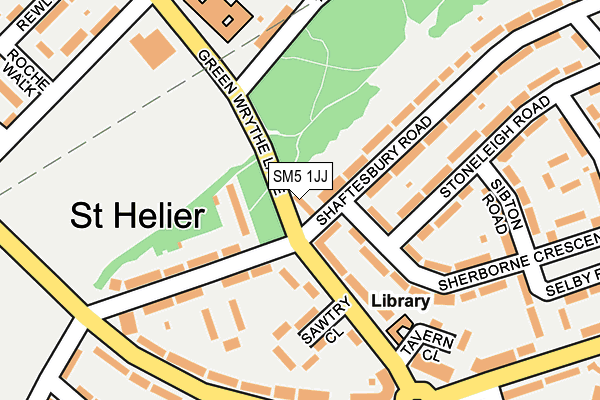 SM5 1JJ map - OS OpenMap – Local (Ordnance Survey)
