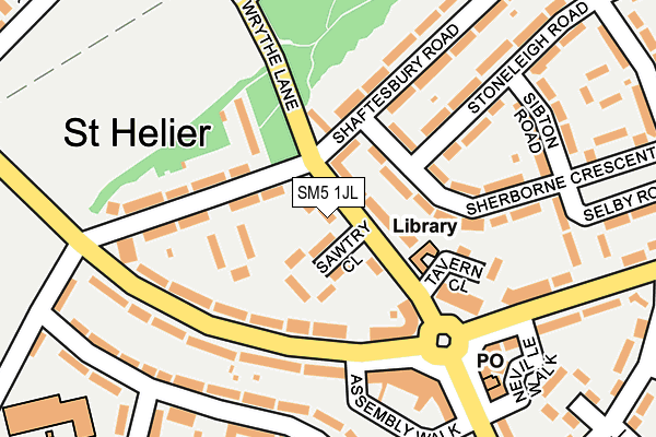 SM5 1JL map - OS OpenMap – Local (Ordnance Survey)