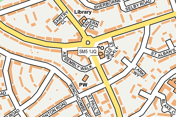 SM5 1JQ map - OS OpenMap – Local (Ordnance Survey)