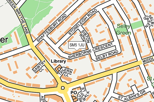 SM5 1JU map - OS OpenMap – Local (Ordnance Survey)