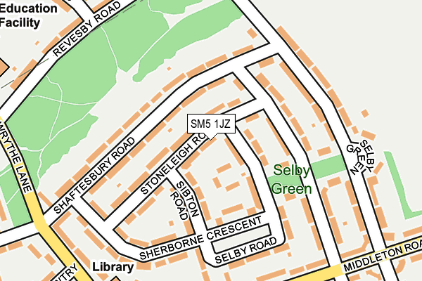 SM5 1JZ map - OS OpenMap – Local (Ordnance Survey)