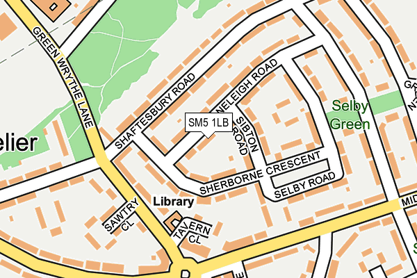 SM5 1LB map - OS OpenMap – Local (Ordnance Survey)