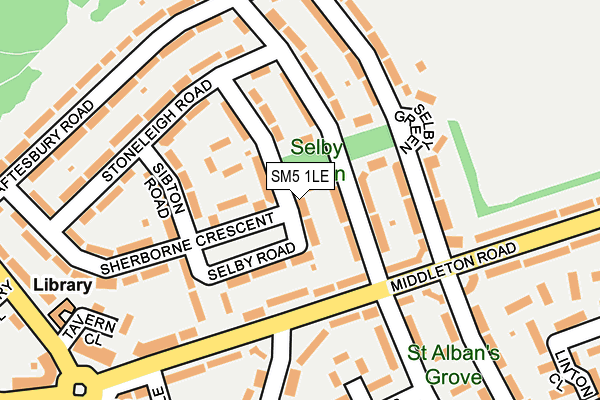 SM5 1LE map - OS OpenMap – Local (Ordnance Survey)