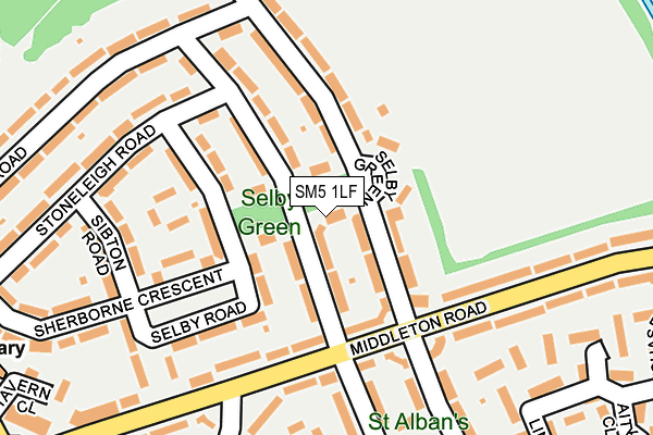 SM5 1LF map - OS OpenMap – Local (Ordnance Survey)