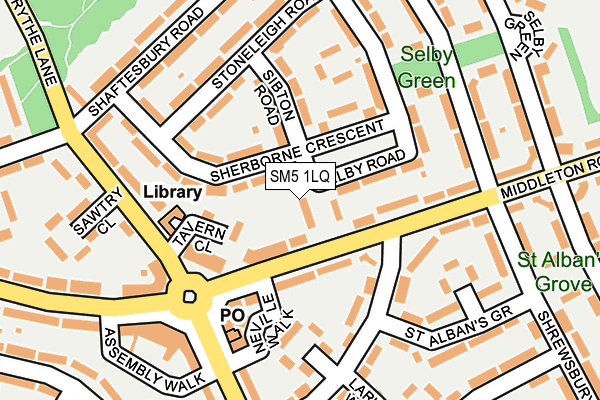 SM5 1LQ map - OS OpenMap – Local (Ordnance Survey)