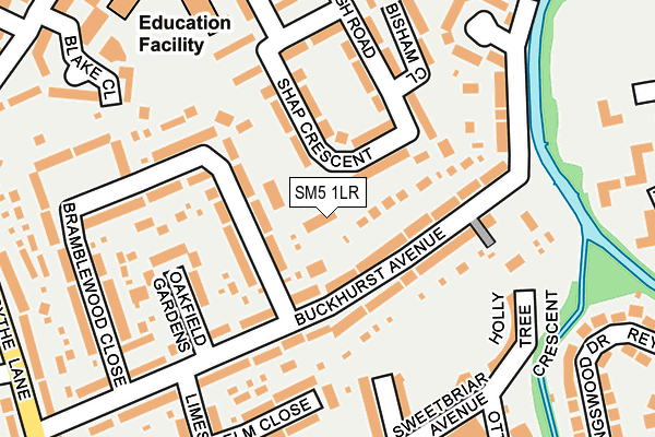 SM5 1LR map - OS OpenMap – Local (Ordnance Survey)