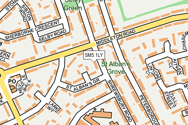 SM5 1LY map - OS OpenMap – Local (Ordnance Survey)