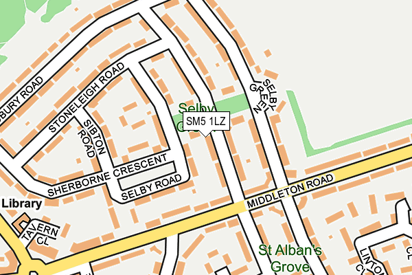 SM5 1LZ map - OS OpenMap – Local (Ordnance Survey)