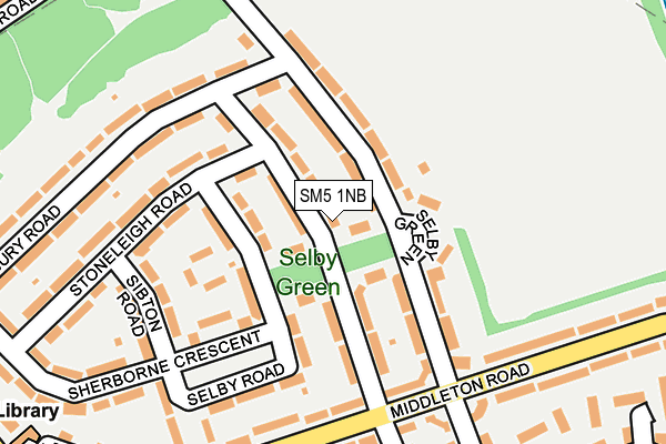 SM5 1NB map - OS OpenMap – Local (Ordnance Survey)