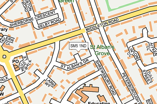 SM5 1ND map - OS OpenMap – Local (Ordnance Survey)