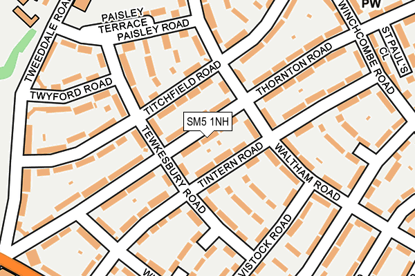 SM5 1NH map - OS OpenMap – Local (Ordnance Survey)