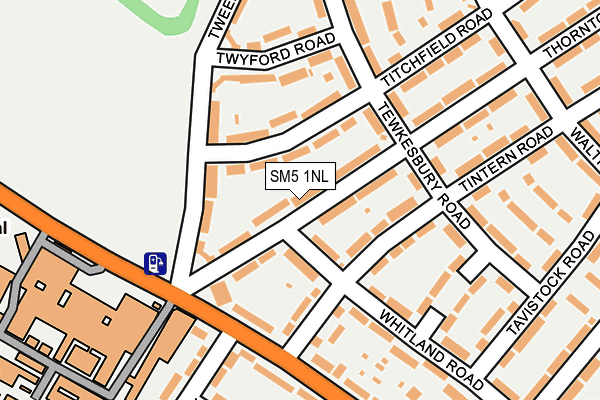 SM5 1NL map - OS OpenMap – Local (Ordnance Survey)