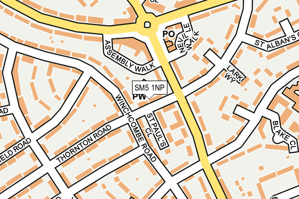 SM5 1NP map - OS OpenMap – Local (Ordnance Survey)