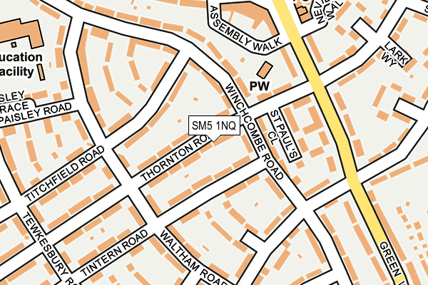 SM5 1NQ map - OS OpenMap – Local (Ordnance Survey)