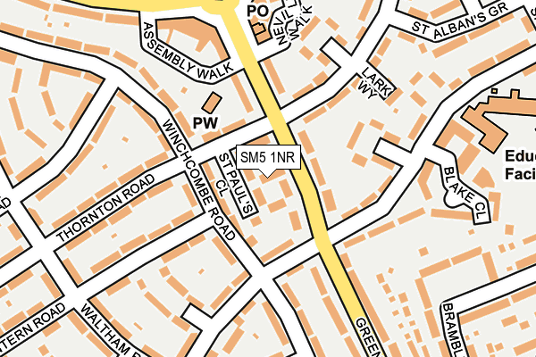 SM5 1NR map - OS OpenMap – Local (Ordnance Survey)
