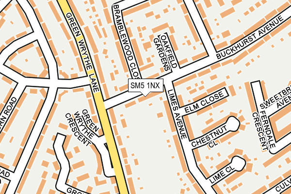 SM5 1NX map - OS OpenMap – Local (Ordnance Survey)