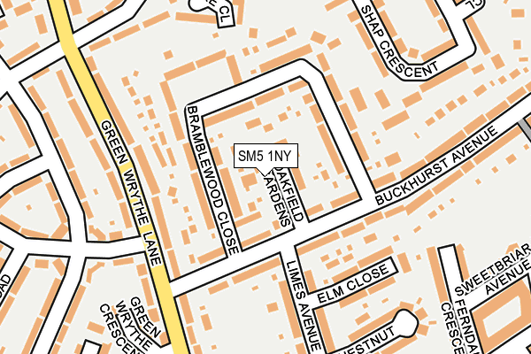 SM5 1NY map - OS OpenMap – Local (Ordnance Survey)
