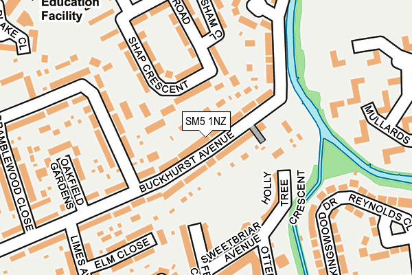 SM5 1NZ map - OS OpenMap – Local (Ordnance Survey)