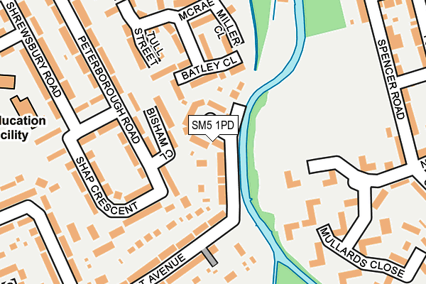 SM5 1PD map - OS OpenMap – Local (Ordnance Survey)