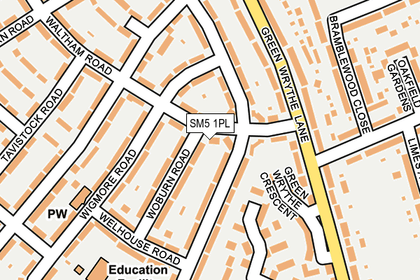 SM5 1PL map - OS OpenMap – Local (Ordnance Survey)