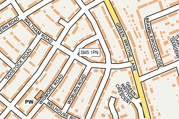 SM5 1PN map - OS OpenMap – Local (Ordnance Survey)