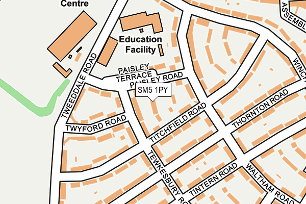 SM5 1PY map - OS OpenMap – Local (Ordnance Survey)