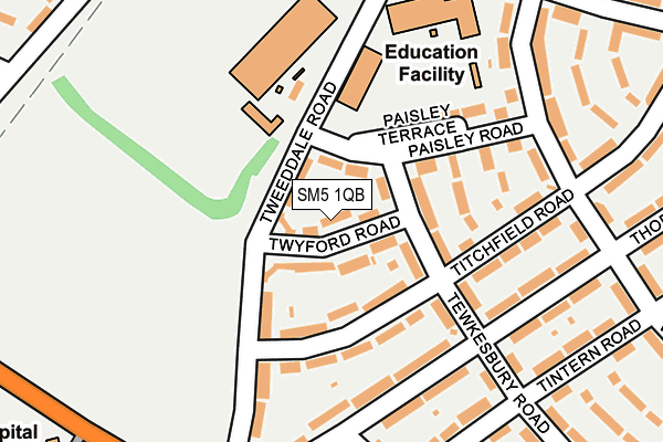 SM5 1QB map - OS OpenMap – Local (Ordnance Survey)