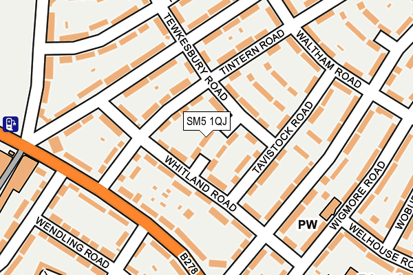 SM5 1QJ map - OS OpenMap – Local (Ordnance Survey)