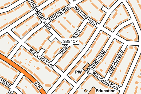 SM5 1QP map - OS OpenMap – Local (Ordnance Survey)