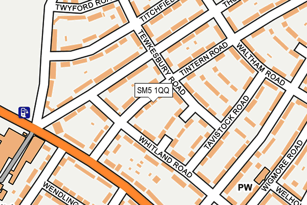 SM5 1QQ map - OS OpenMap – Local (Ordnance Survey)