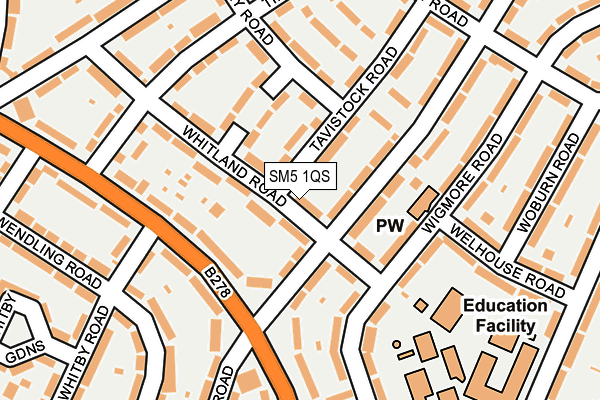 SM5 1QS map - OS OpenMap – Local (Ordnance Survey)