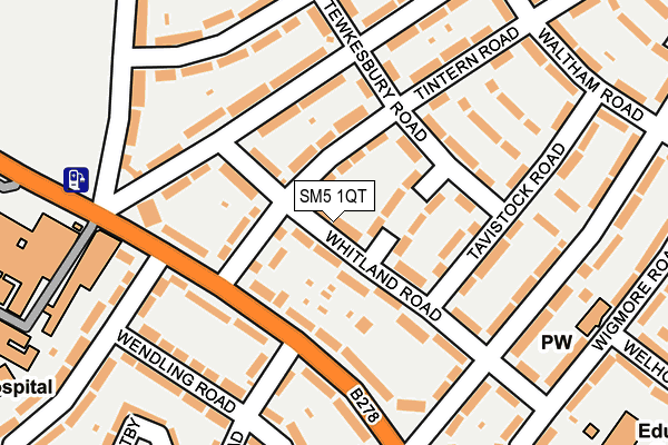 SM5 1QT map - OS OpenMap – Local (Ordnance Survey)