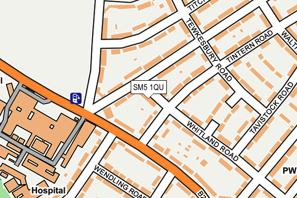 SM5 1QU map - OS OpenMap – Local (Ordnance Survey)