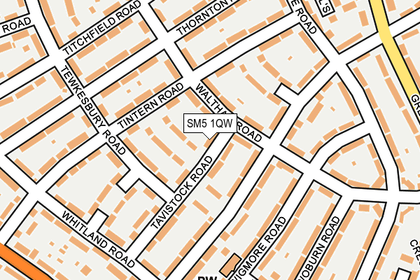 SM5 1QW map - OS OpenMap – Local (Ordnance Survey)