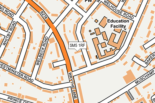 SM5 1RF map - OS OpenMap – Local (Ordnance Survey)